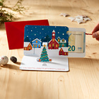 Geldgeschenk-Weihnachtskarte "Winterdorf" mit 3D-Effekt