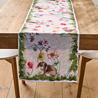 Tischläufer "Hasen auf Blumenwiese", 40x140 cm