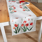 Tischläufer bedruckt mit Tulpen, 40 x 140 cm