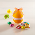Geschenkbox Osterei orange gefüllt mit Süßem