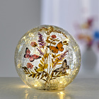 LED-Glaskugel "Wiesenblumen", Ø 15 cm Eldo