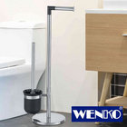 aus WC-Garnitur 3PAGEN Kombination Edelstahl | Parus Edelstahl Stand 2in1 glänzendem glänzend, WENKO
