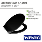 WENKO Premium WC-Sitz Kos Schwarz, recyclebarer Thermoplast, mit Absenkautomatik