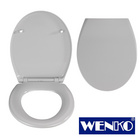 WENKO Premium WC-Sitz Samos Concrete Grey, aus antibakteriellem Duroplast, mit Absenkautomatik