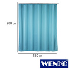 WENKO Anti-Schimmel Duschvorhang Uni Light Blue, Textil (Polyester), 180 x 200 cm, waschbar
