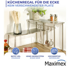 Maximex Küchen-Eckregal mit 2 Ablagen Edelstahl, rostfrei