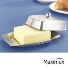 Maximex Edelstahl Butterdose, Butterdose aus hochwertigem Edelstahl