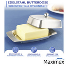 Maximex Edelstahl Butterdose, Butterdose aus hochwertigem Edelstahl