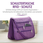 Schultertasche mit RFID-Schutz pflaume