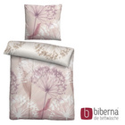 biberna Mako-Satin Bettwäsche PUSTEBLUME  rose, 155x220 cm + 80x80 cm