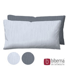 biberna Mako-Satin Kopfkissenbezug PUNKTE - MIX & MATCH   blau, 40x80 cm