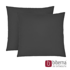 biberna Feinjersey-Kopfkissenbezug Doppelpack titanium, 2x 80x80 cm