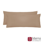 biberna Feinjersey-Kopfkissenbezug Doppelpack macchiato, 2x 40x80 cm