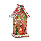 Lebkuchenhaus mit LED-Beleuchtung 31 cm hoch