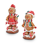 Weihnachtsdeko Lebkuchenfiguren auf Skiern, 2er-Set