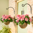 Blumenampel mit Kunstblumen Hortensien rosa
