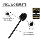 WENKO Stand WC-Garnitur Mod. Rivalta Schwarz matt, integrierter Toilettenpapierhalter und WC-Bürstenhalter