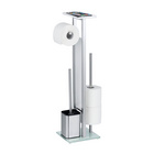 WENKO Stand WC-Garnitur Mod. Debar mit Ablage Edelstahl, rostfrei