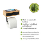 WENKO Toilettenpapierrollenhalter mit Schublade Mod. Bambusa, zur Wandmontage