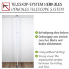 WENKO Hauptstange Mod. Herkules 165-300 cm, verstellbares Ordnungssystem