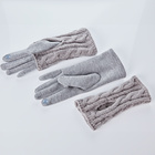 Feinstrick-Handschuh + Armstulpen 2er-Set grau
