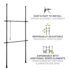 WENKO Teleskop-Garderobensystem Mod. Herkules Basic Schwarz, aus pulverbeschichtetem Stahl