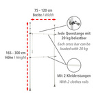 WENKO Teleskop-Garderobensystem Mod. Herkules Basic, verstellbares Ordnungssystem