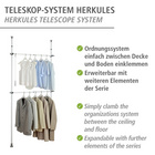 WENKO Teleskop-Garderobensystem Mod. Herkules Basic, verstellbares Ordnungssystem