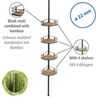 WENKO Teleskop-Eckregal Mod. Dolcedo aus Bambus und Edelstahl, rostfrei