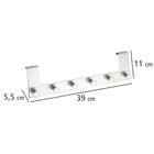 WENKO Türgarderobe Edelstahl Mod. Celano, 6 Haken, für Türfalzstärken bis 2 cm