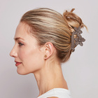 Haarspangen "Blumen" schwarz-beige-taupe 3er-Set