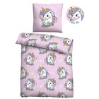 Castell Mikrofaser Bettwäsche Einhorn rose, 1x 135x200 cm + 1x 80x80 cm