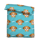 Castell Mikrofaser Bettwäsche Hund türkis, 1x 135x200 cm + 1x 80x80 cm