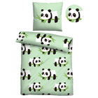 Castell Mikrofaser Bettwäsche Panda mint, 1x 135x200 cm + 1x 80x80 cm