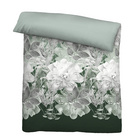 Castell Thermo-Fleece Bettwäsche Blume groß tanne, 1x 135x200 cm + 1x 80x80 cm