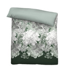 Castell Thermo-Fleece Bettwäsche Blume groß tanne, 1x 155x220 cm + 1x 80x80 cm