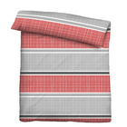 Castell Thermo-Fleece Bettwäsche Querbalken rubin, 1x 135x200 cm + 1x 80x80 cm