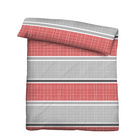 Castell Thermo-Fleece Bettwäsche Querbalken rubin, 1x 155x220 cm + 1x 80x80 cm