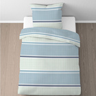 Castell Thermo-Fleece Bettwäsche Querbalken eisblau, 1x 135x200 cm + 1x 80x80 cm