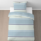 Castell Thermo-Fleece Bettwäsche Querbalken eisblau, 1x 155x220 cm + 1x 80x80 cm