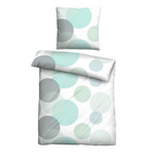 Castell Thermo-Fleece Bettwäsche Blasen mint, 1x 155x220 cm + 1x 80x80 cm