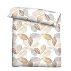 Castell Thermo-Fleece Bettwäsche Blätter kitt, 1x 135x200 cm + 1x 80x80 cm