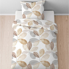 Castell Thermo-Fleece Bettwäsche Blätter kitt, 1x 135x200 cm + 1x 80x80 cm