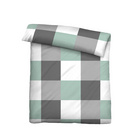 Castell Thermo-Fleece Bettwäsche karo mint, 1x 135x200 cm + 1x 80x80 cm