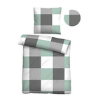 Castell Thermo-Fleece Bettwäsche karo mint, 1x 135x200 cm + 1x 80x80 cm