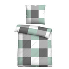 Castell Thermo-Fleece Bettwäsche karo mint, 1x 135x200 cm + 1x 80x80 cm