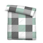Castell Thermo-Fleece Bettwäsche karo mint, 1x 155x220 cm + 1x 80x80 cm