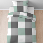 Castell Thermo-Fleece Bettwäsche karo mint, 1x 155x220 cm + 1x 80x80 cm