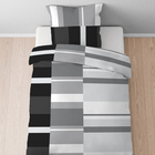 Castell Polycotton Renforce Bettwäsche Streifen schwarz, 1x 135x200 cm + 1x 80x80 cm