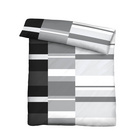 Castell Polycotton Renforce Bettwäsche Streifen schwarz, 1x 155x220 cm + 1x 80x80 cm